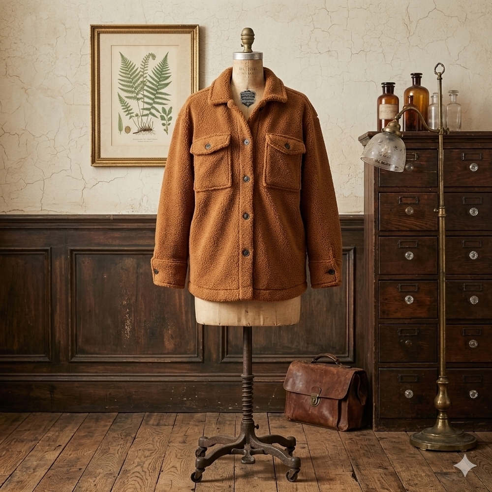 Weatherproof Vintage Sherpa Jacket Brown Button Front Utility Coat Women’s Small